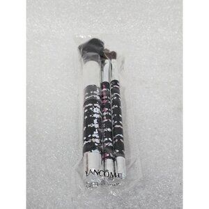 Lancôme Eye Eyeshadow & Face Powder Makeup Brush Set 3 Piece Black & Silver